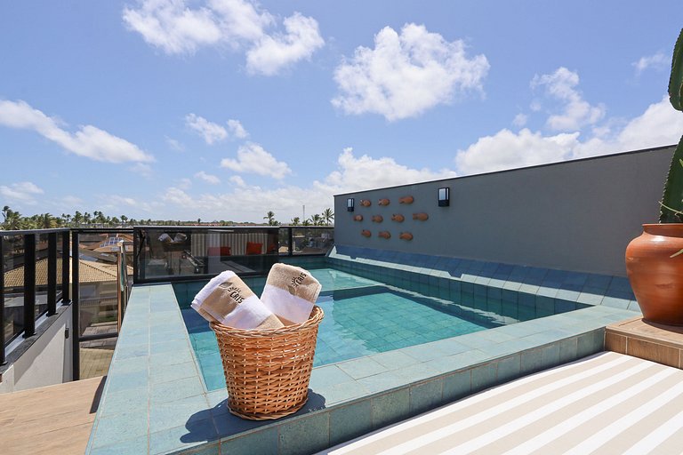 Rooftop 1 Suíte com Piscina Privativa - Pé na area- Cais Mur