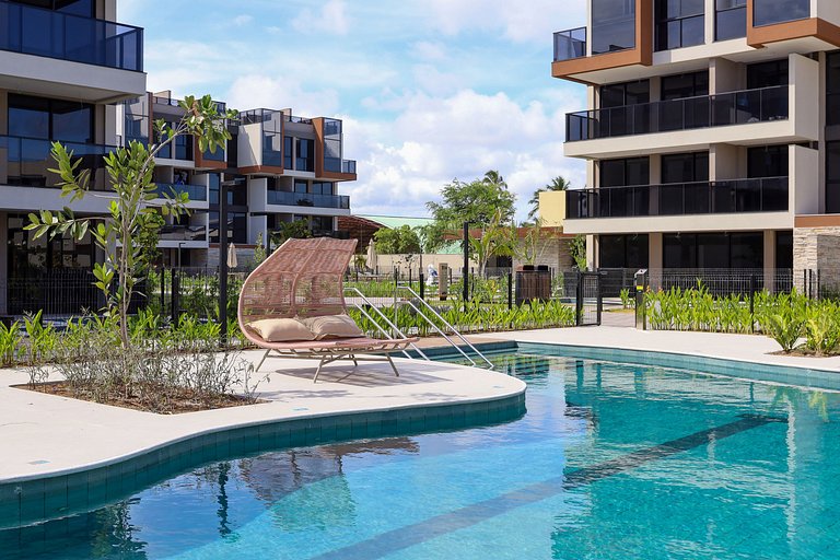 Flat Cais Muro Alto vista mar by Signature - Bloco 3 - 307