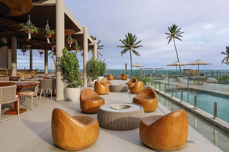 Flat Cais Muro Alto vista mar by Signature - Bloco 3 - 307