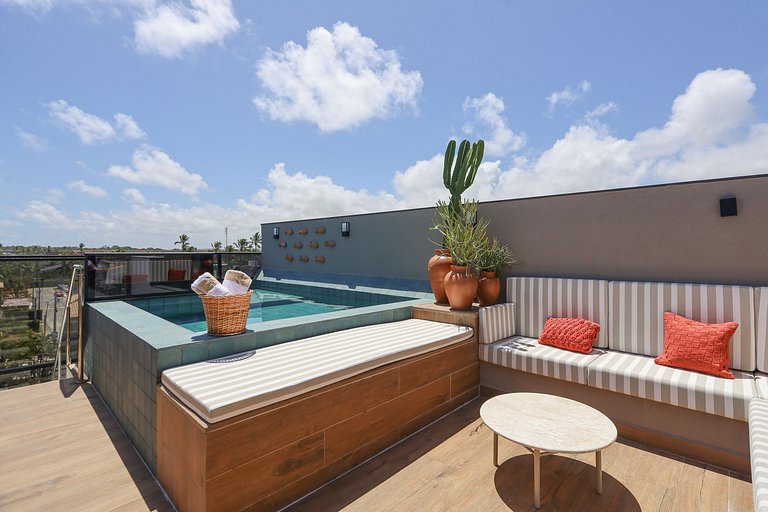 Rooftop 1 Suíte com Piscina Privativa - Pé na área Cais Muro