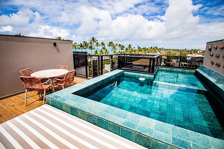 Rooftop 1 Suíte com Piscina Privativa - Pé na area- Cais Mur