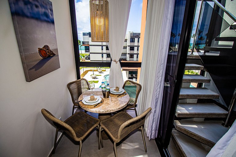 Flat Cais Muro Alto vista mar by Signature - Bloco 3 - 307