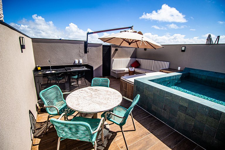 Flat Cais Muro Alto vista mar by Signature - Bloco 3 - 307