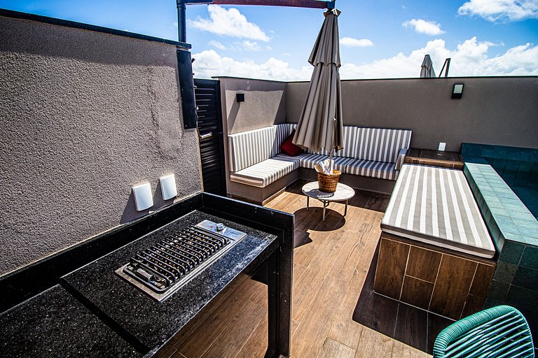 Flat Cais Muro Alto vista mar by Signature - Bloco 3 - 307