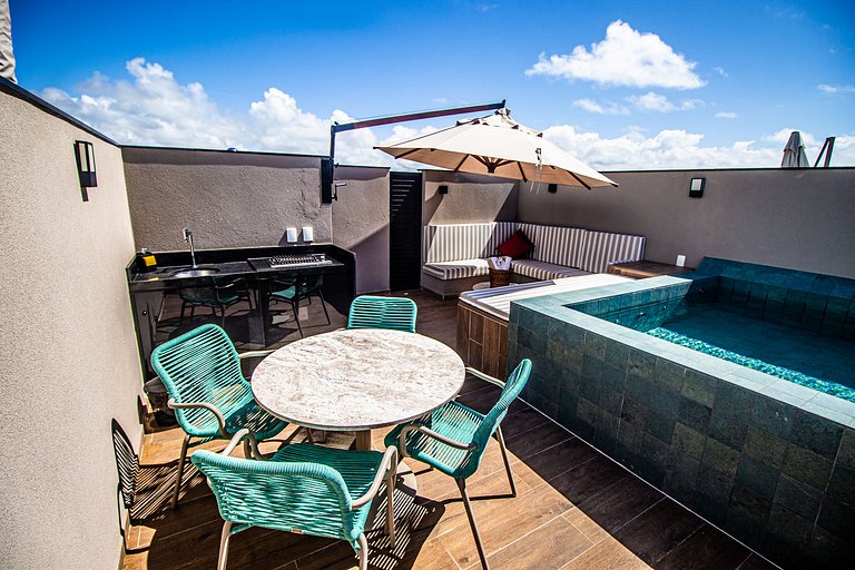 Flat Cais Muro Alto vista mar by Signature - Bloco 3 - 307