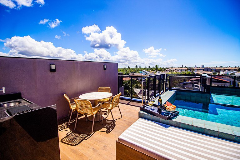 Rooftop 1 Dormitório Cais - Luxo e Conforto - Porto de Galin